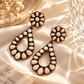 Boho White Turquoise-Style Teardrop Dangle Earrings for Women, Vintage Western Statement Earrings, Antique Inspired Jewelry