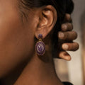 Amethyst Drop Earrings for Women Elegant Purple Amethyst Drop Earrings with Gold Plated Setting for Women's Fashion Accessories