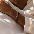 Garnet & Amethyst Statement Bracelet – Vintage-Inspired Gold-Tone Gemstone Jewelry