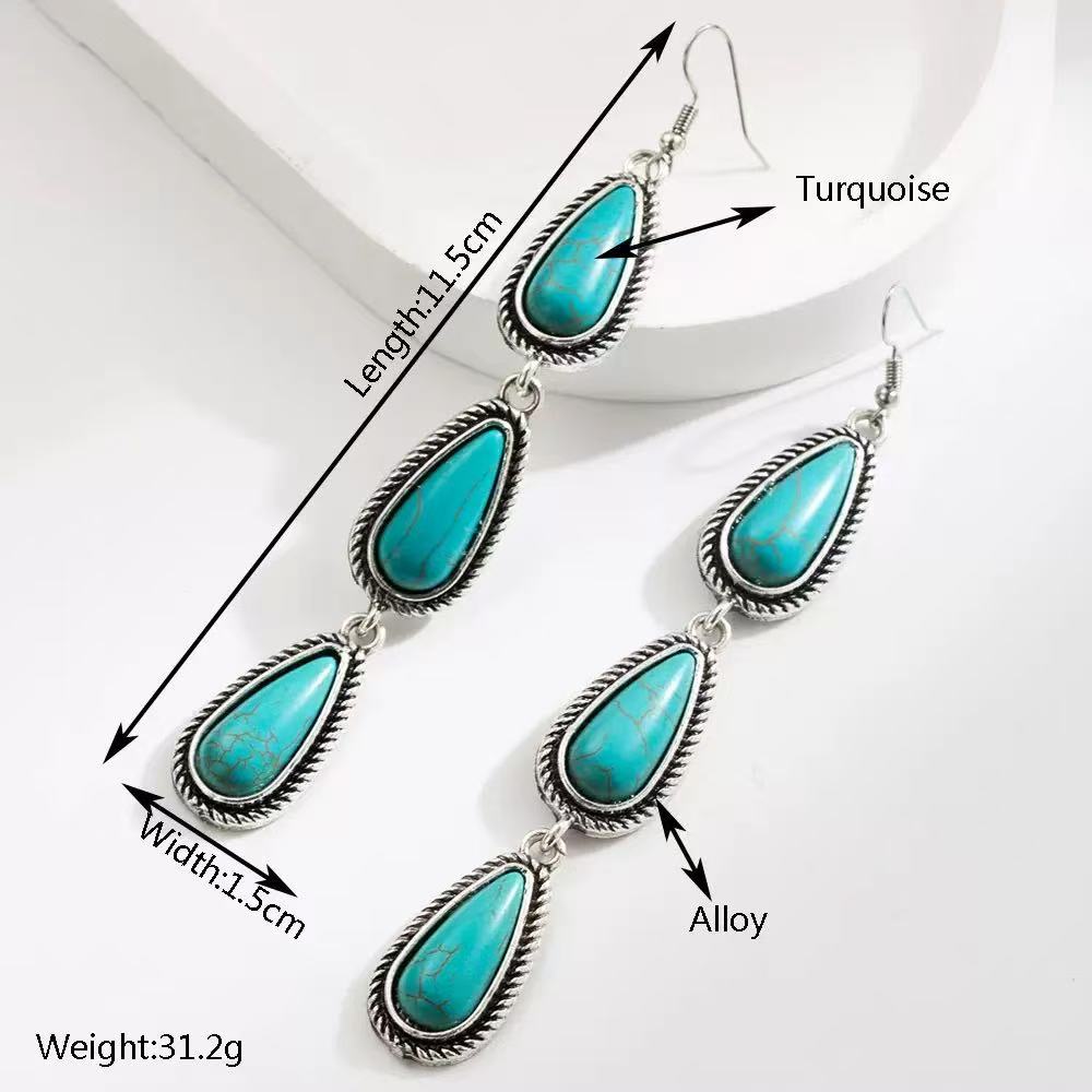 Earrings for Women, Vintage Silver Tone Statement Drop Earrings, Festival Vacation Jewelry Gift