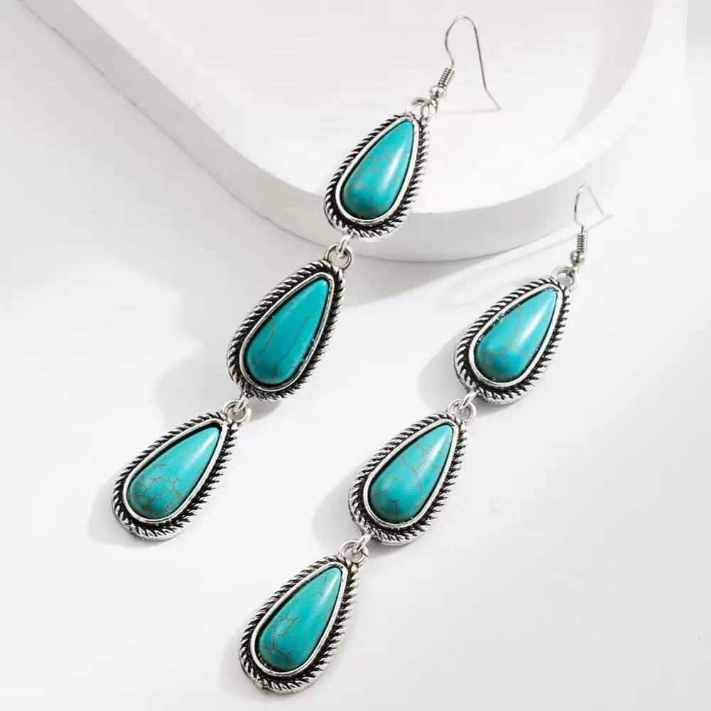 Earrings for Women, Vintage Silver Tone Statement Drop Earrings, Festival Vacation Jewelry Gift