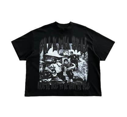 "ON THE RUN" BLACK ASH TEE