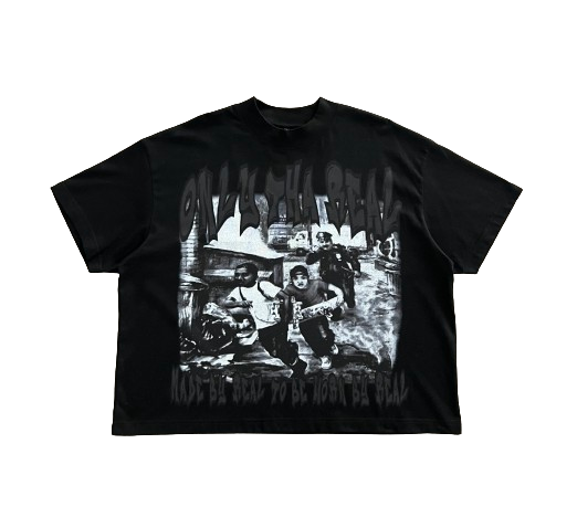 "ON THE RUN" BLACK ASH TEE